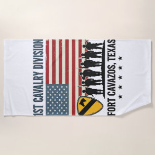 1st Cavalry Division Fort Hood Vintage Military Sh Beach Towel