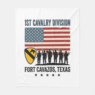 1st Cavalry Division Fort Hood Vintage Military Sh Fleece Blanket