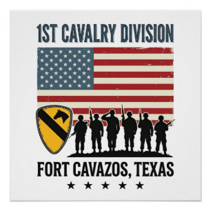 1st Cavalry Division Fort Hood Vintage Military Sh Poster