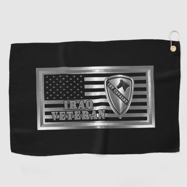 1st Cavalry Division Iraq Veteran Golf Towel (Horizontal)