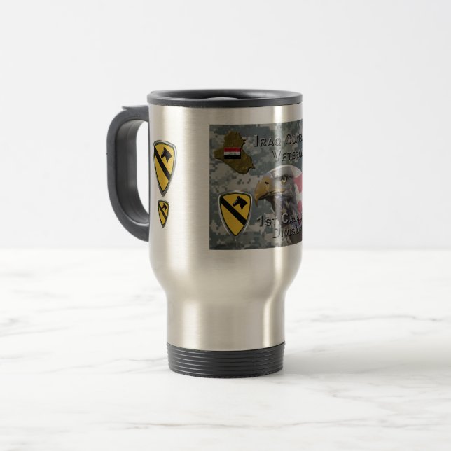 1st Cavalry Division – Iraq Veteran Travel Mug (Front Left)