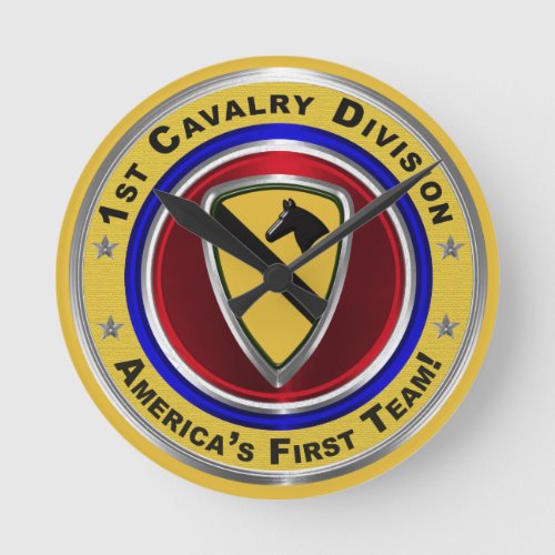 1st Cavalry Division Keepsake Round Clock