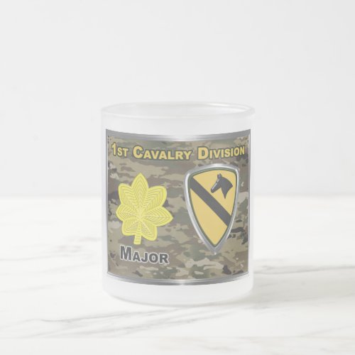 1st Cavalry Division Major Frosted Glass Coffee Mug