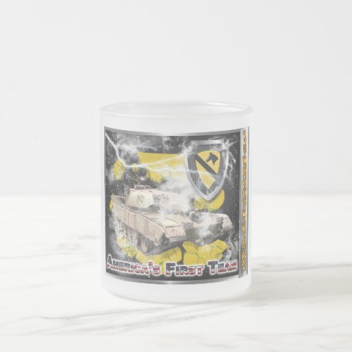 1st Cavalry Division_One of a Kind Design Frosted Glass Coffee Mug