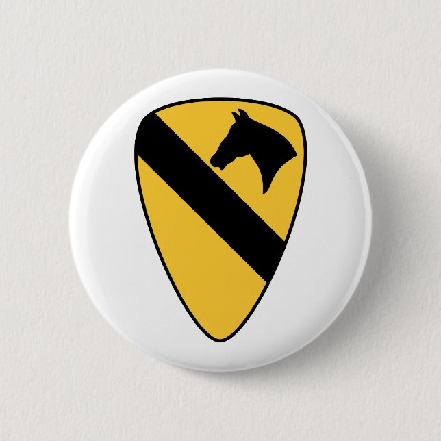 1st Cavalry Division Patch Patriotic Button (Front)