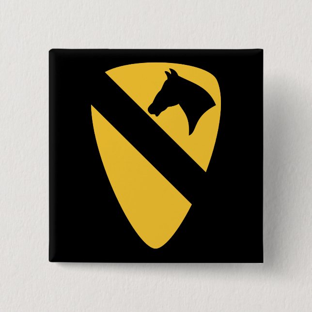 1st Cavalry Division Patch Patriotic Button (Front)
