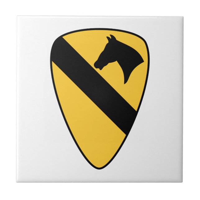 1st Cavalry Division Patch Patriotic Ceramic Tile (Front)