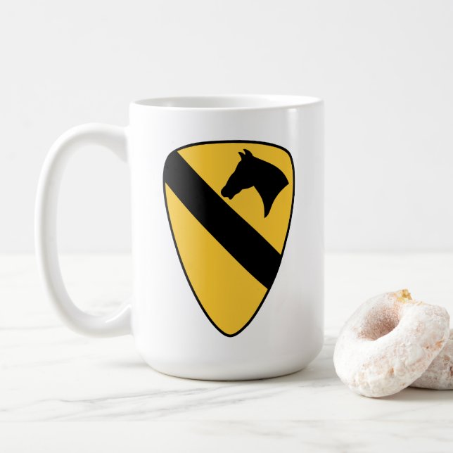 1st Cavalry Division Patch Patriotic Coffee Mug (With Donut)