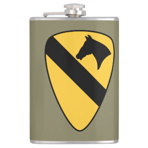 1st Cavalry Division Patch Patriotic Flask