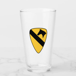 1st Cavalry Division Patch Patriotic Glass