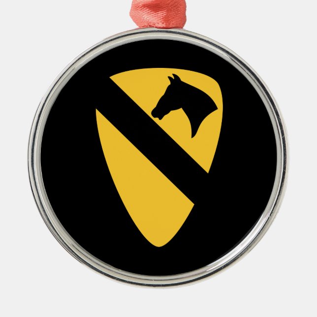 1st Cavalry Division Patch Patriotic Metal Ornament (Front)