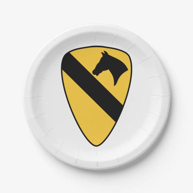 1st Cavalry Division Patch Patriotic Paper Plates (Front)