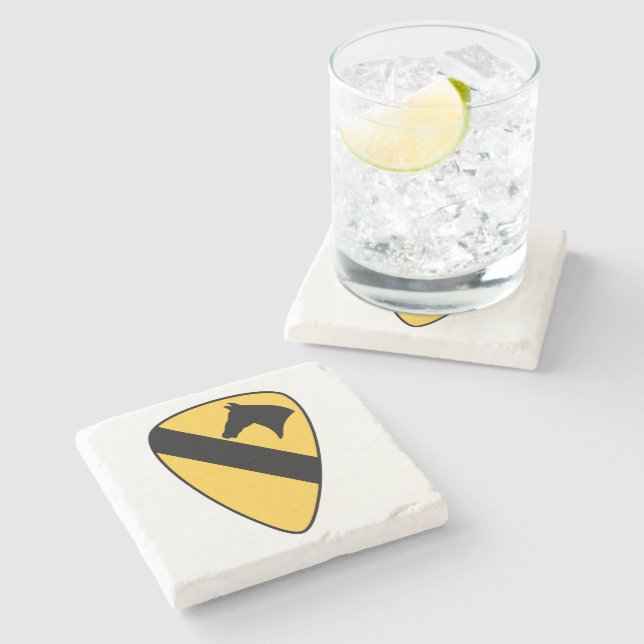 1st Cavalry Division Patch Patriotic Stone Coaster (Side)