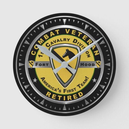 1st Cavalry Division Retired Combat Veteran   Round Clock