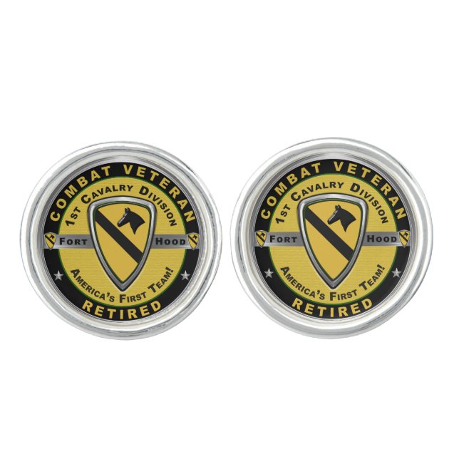 1st Cavalry Division Retired Veteran Cufflinks (Front)
