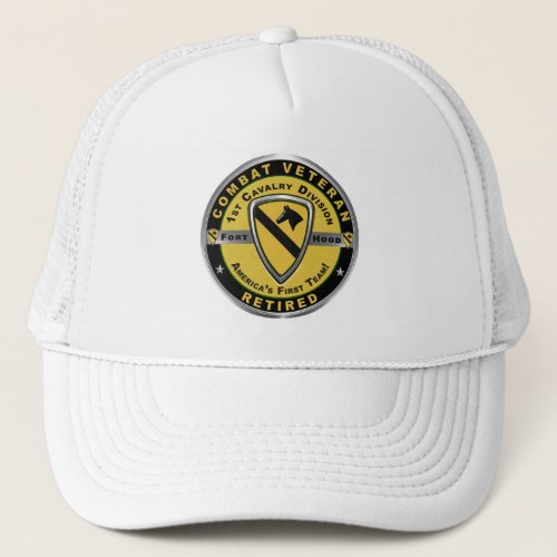 1st Cavalry Division Retired Veteran Trucker Hat