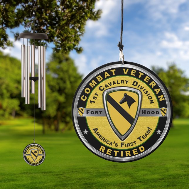 1st Cavalry Division Retired  Wind Chime (Outdoor)