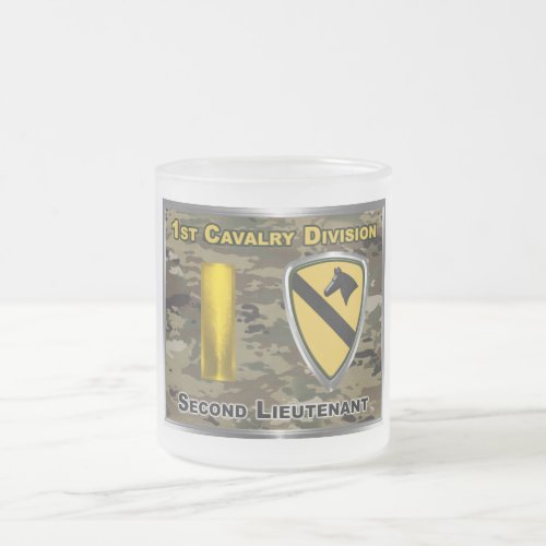 1st Cavalry Division Second Lieutenant Frosted Glass Coffee Mug