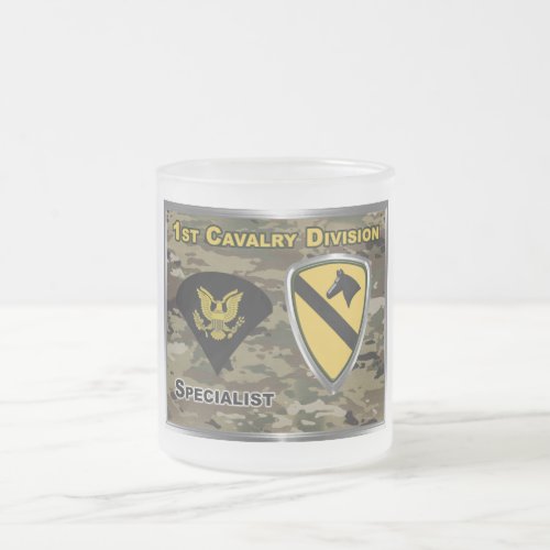 1st Cavalry Division Specialist Frosted Glass Coffee Mug
