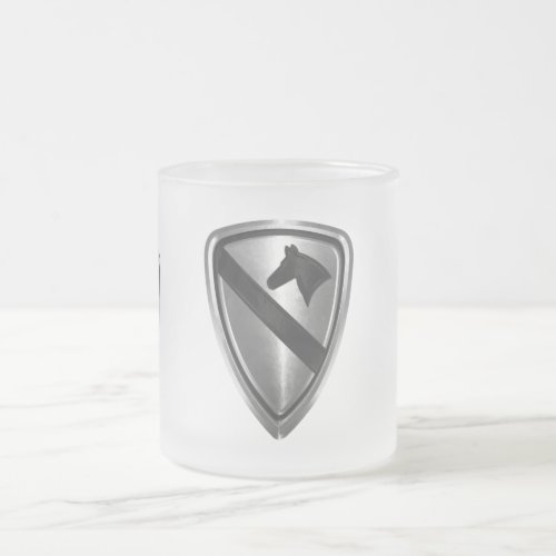 1st Cavalry Division Steel Patch Design Frosted Glass Coffee Mug