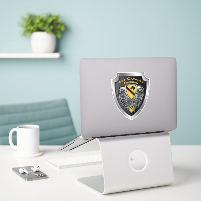 1st Cavalry Division  Sticker (Laptop On Desk)