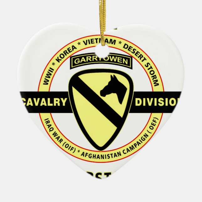 1ST CAVALRY DIVISION "THE FIRST TEAM" CERAMIC ORNAMENT (Front)