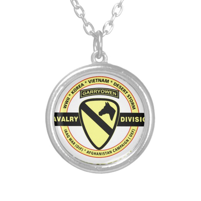 1ST CAVALRY DIVISION "THE FIRST TEAM" SILVER PLATED NECKLACE (Front)