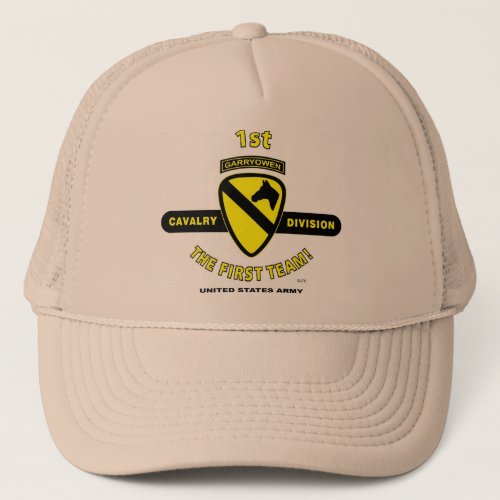 1st Cavalry Division The First Team Trucker Cap