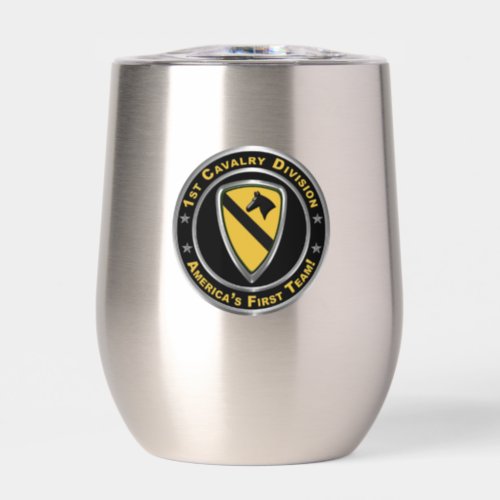 1st Cavalry Division Thermal Wine Tumbler