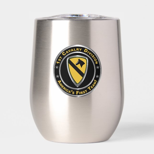 1st Cavalry Division Thermal Wine Tumbler (Front)