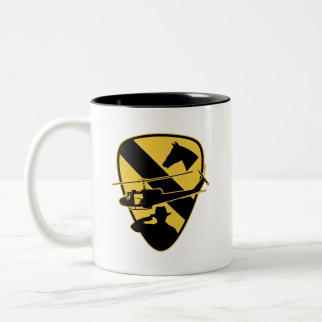 1st Cavalry Division  Two-Tone Coffee Mug (Left)