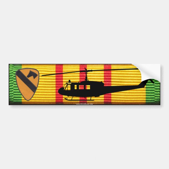 1st Cavalry Division UH-1 Huey VSM Bumper Sticker (Front)