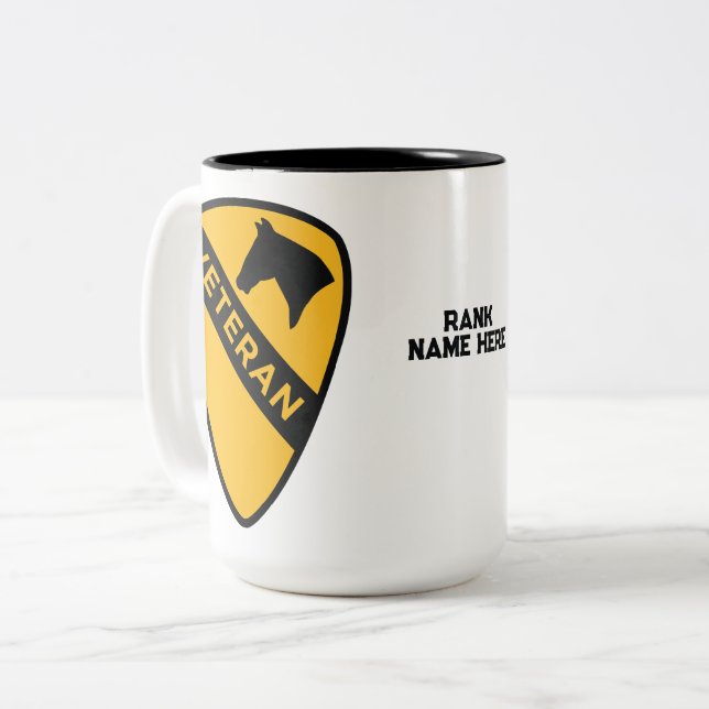 1st Cavalry Division Veteran - Customizable Two-Tone Coffee Mug (Front Left)