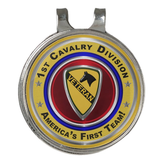 1st Cavalry Division Veteran Golf Hat Clip (Front)