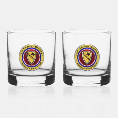 1st Cavalry Division Veteran Whiskey Glass