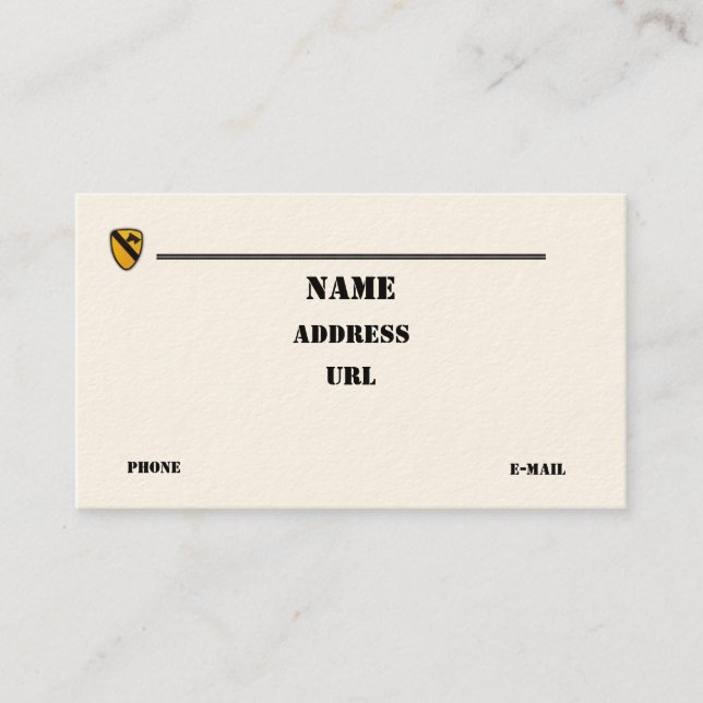 1st Cavalry Division vets patch business Card (Front)