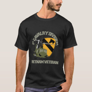 1st Cavalry Division Vietnam Veteran UH1 Gunship V T-Shirt