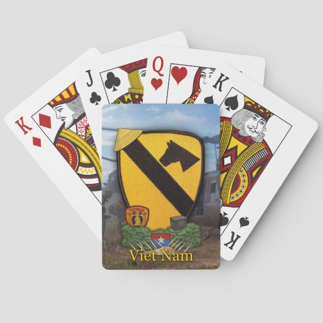 1st cavalry division vietnam veterans poker Cards (Back)
