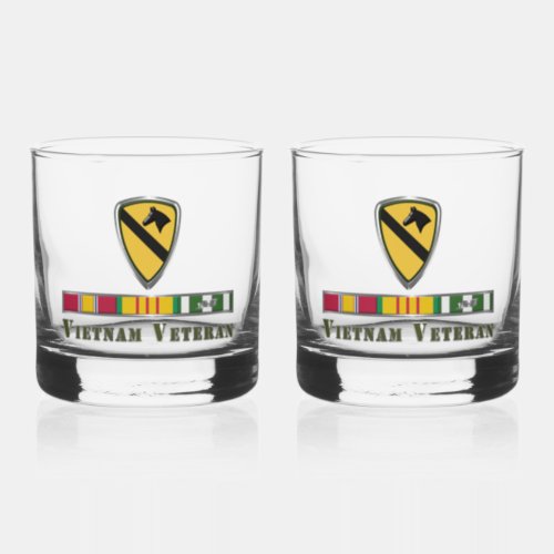 1st Cavalry Division Vietnam  Whiskey Glass