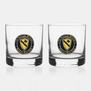 1st Cavalry Division  Whiskey Glass
