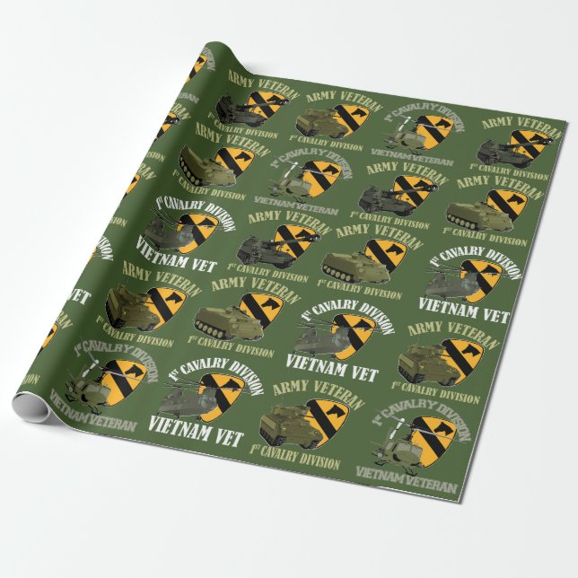 1st Cavalry Veteran Wrapping Paper (Unrolled)