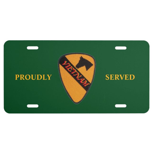 1ST CAVALRY VIETNAM VETERAN LICENSE PLATE (Front)