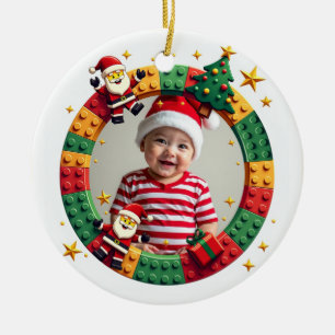 1st Christmas 2 sided Festive Builder Ceramic Ornament
