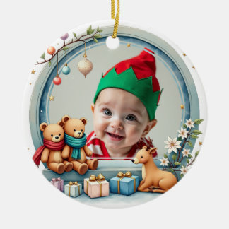 1st Christmas 2 sided, Santa’s Sweetest Sidekick Ceramic Ornament