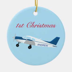 1st Christmas Airplane Ornament