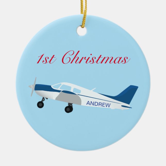 1st Christmas Airplane Ornament (Front)