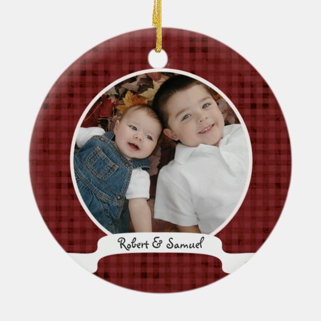 1st Christmas as a Big Brother Ceramic Ornament (Back)
