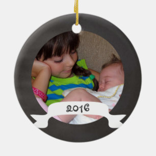 1st Christmas as a Big Sister Chalkboard Ceramic Ornament