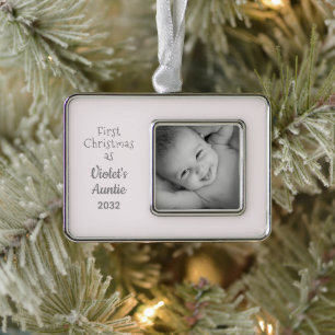 1st Christmas as Auntie from Niece Name Year Photo Ornament