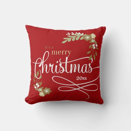 1st Christmas as Big Brother custom photoname Throw Pillow